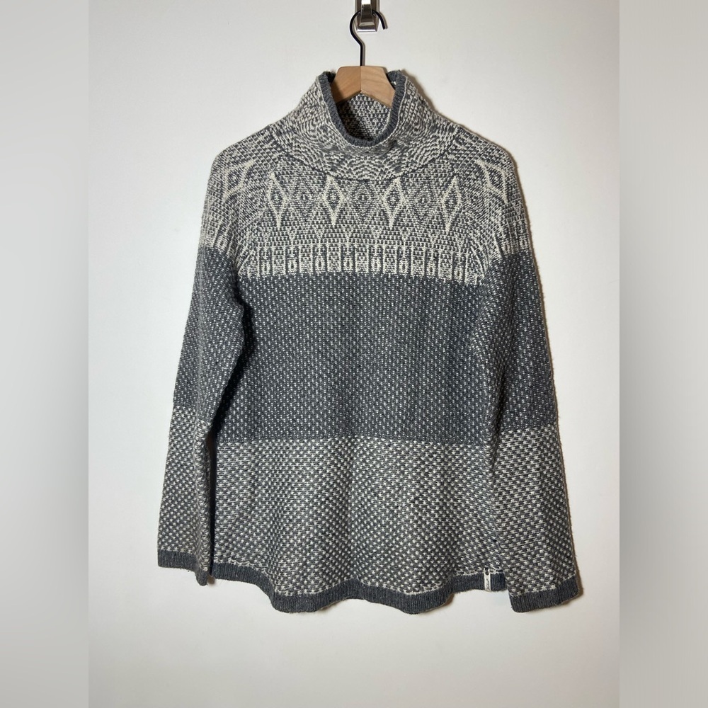 Woolrich Mock Neck Sweater Womens S Gray Wool Blend Long Sleeve